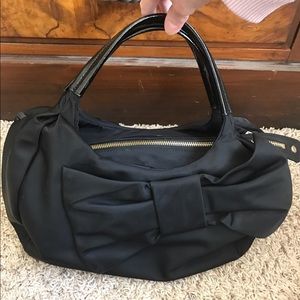 Kate Spade Black Nylon Kerra Bow Shoulder Bag